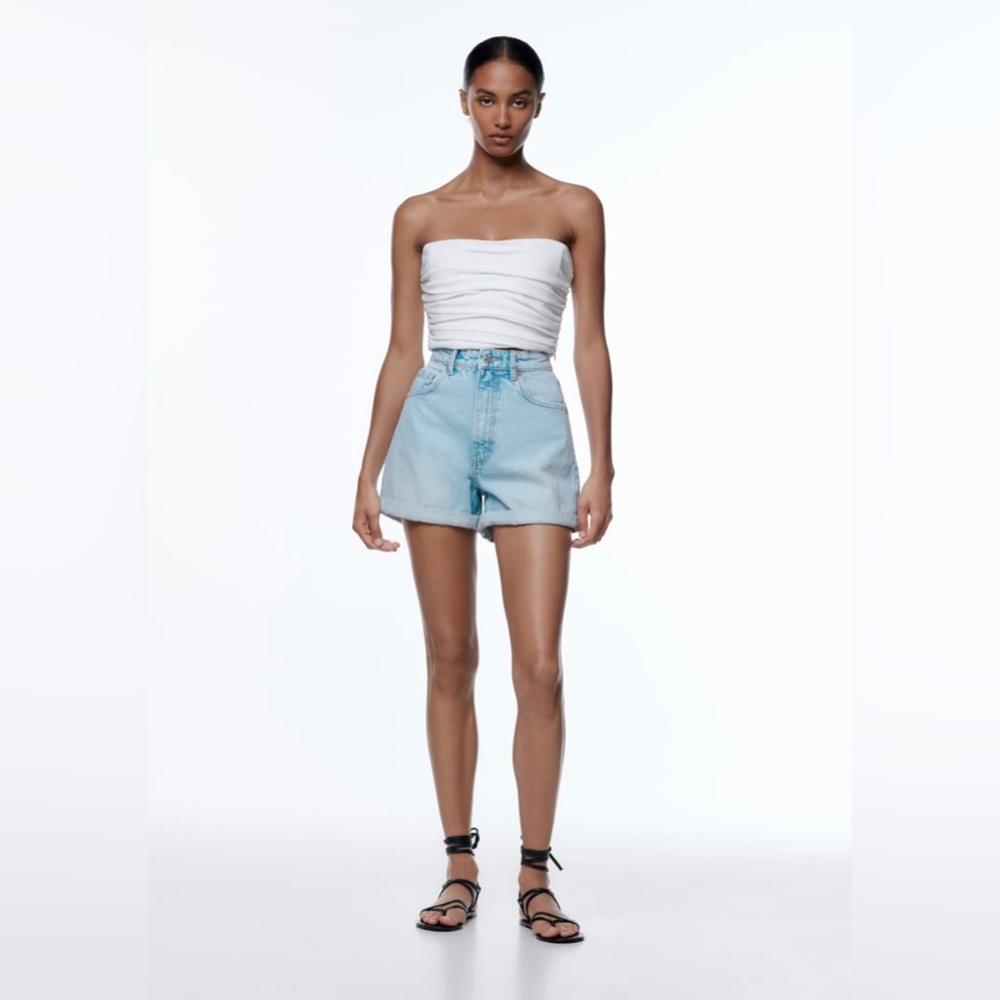 Zara mom jean shorts
